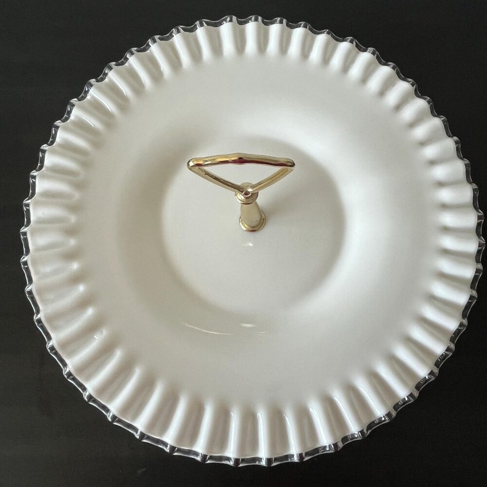 Vintage Fenton Silver Crest Handled Tray // Sandwich Dessert Hors D'Oeuvres